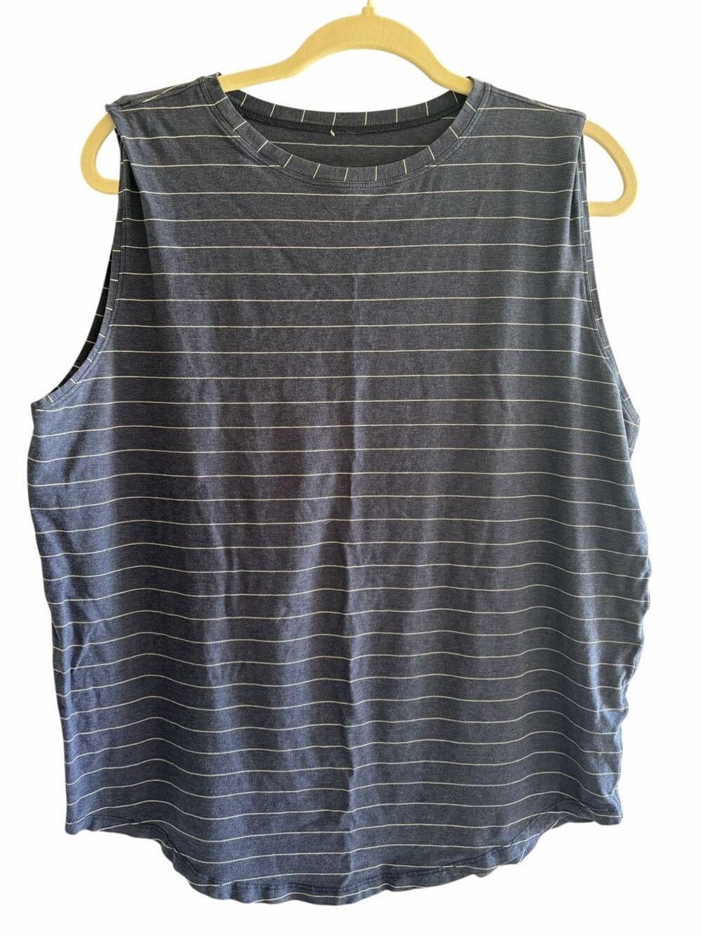 Lululemon Brunswick Muscle Tank Top Heathered Blue Striped Women’s Size XL 14 16 - Picture 2 of 4